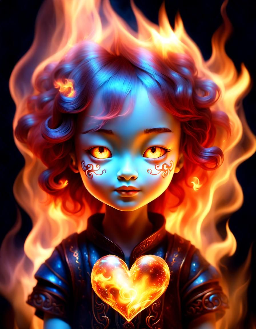 Firey Portrait of love