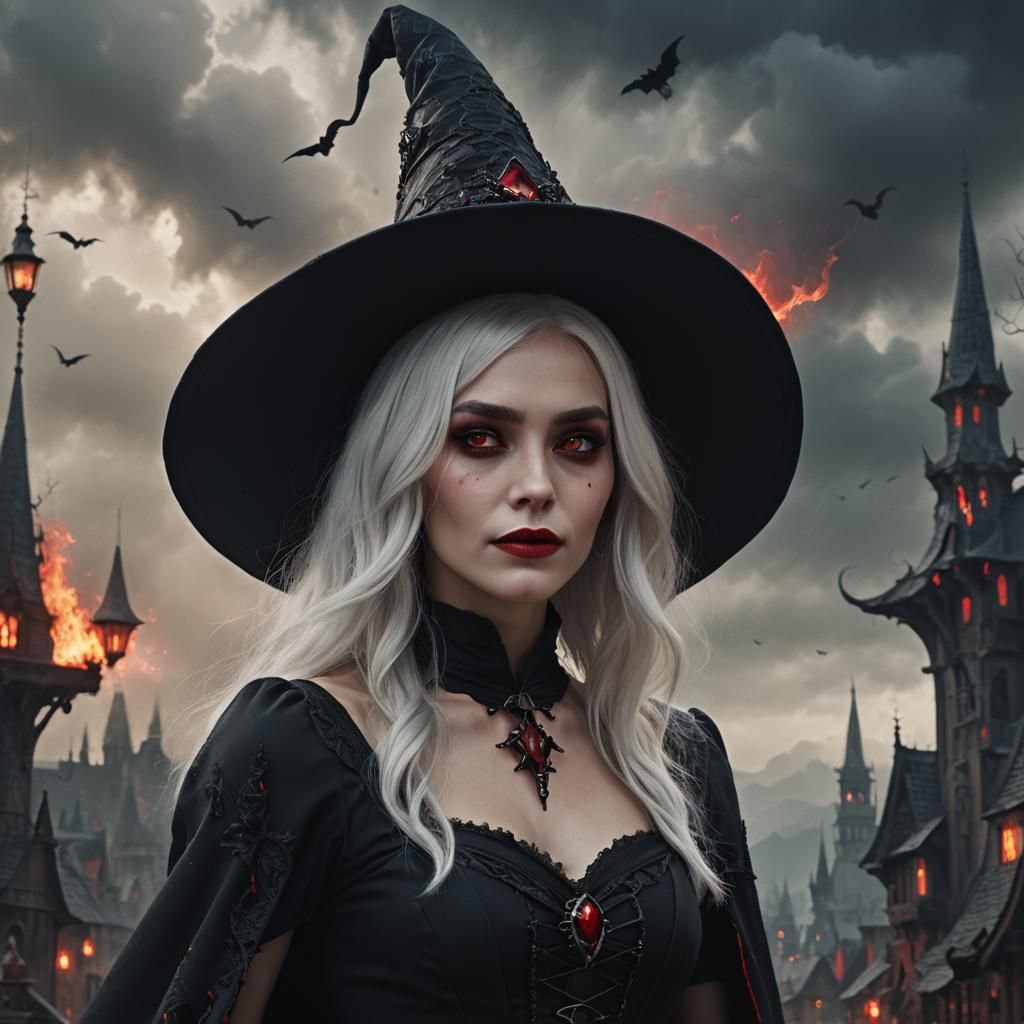 The witch with black and red