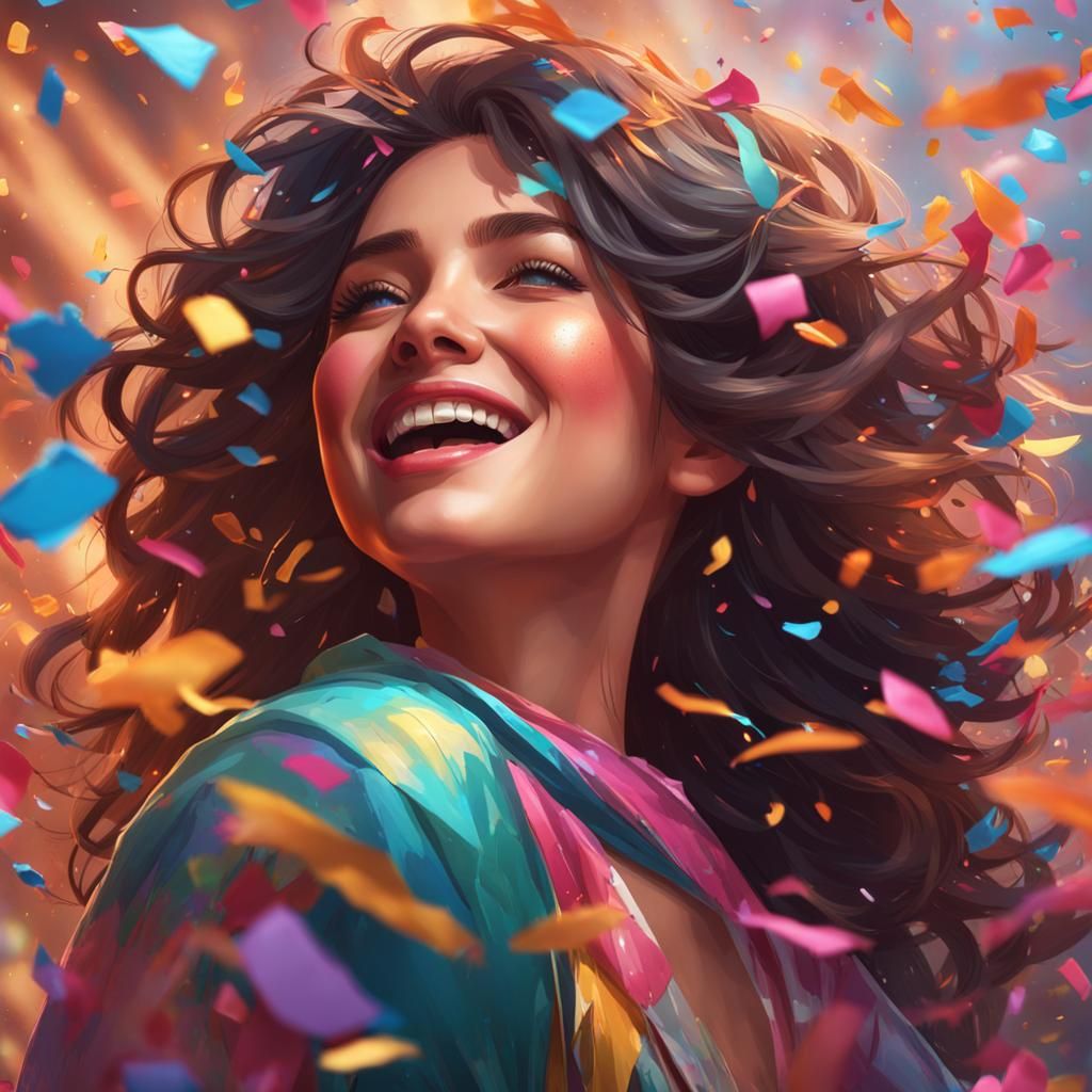 Confetti Girl I AI Generated Artwork NightCafe Creator