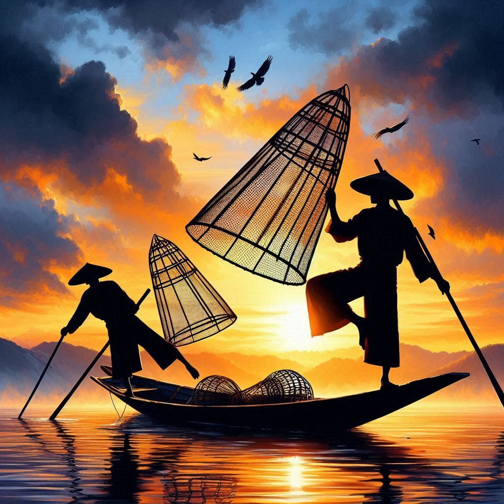 Intha Fishermen, Inle Lake, Myanmar,
