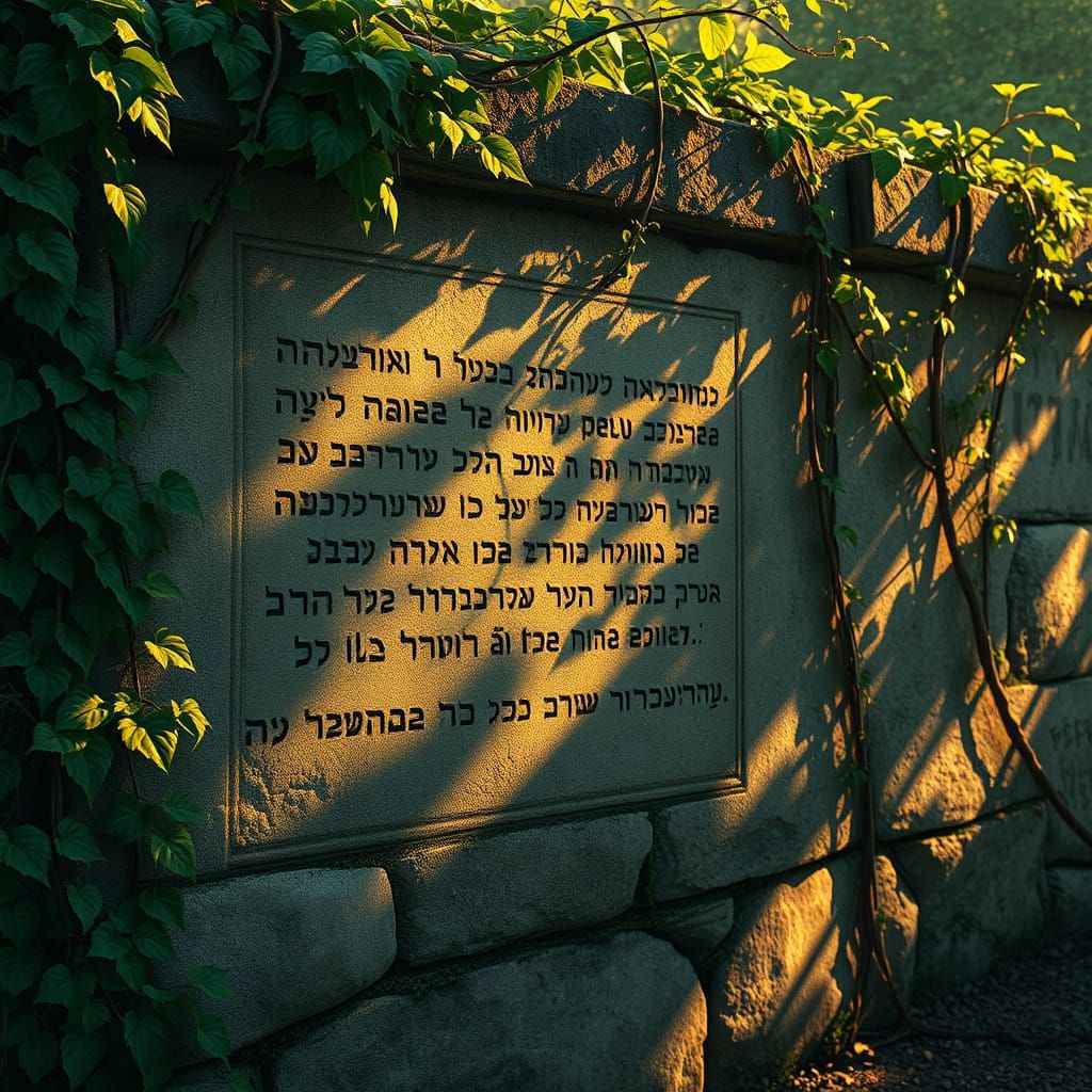 Ancient Hebrew Inscription in Mystical Realism Style