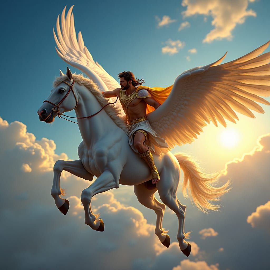 Perseus flies on Pegasus
