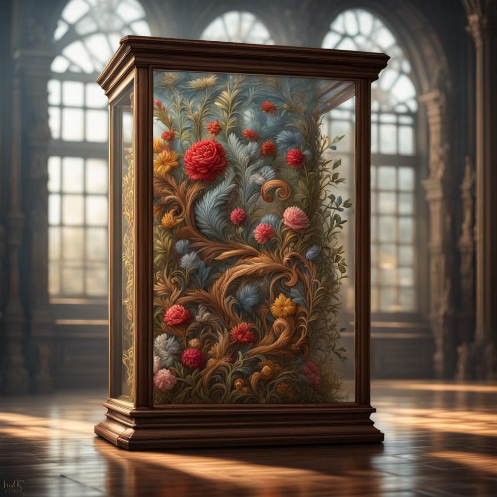 An Expensive Embroidery Treasured in a Museum AI Generated Artwork