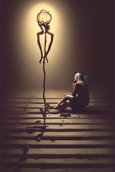 Surreal Insectoid Manifestation in Dreamlike Cinema Photogra...