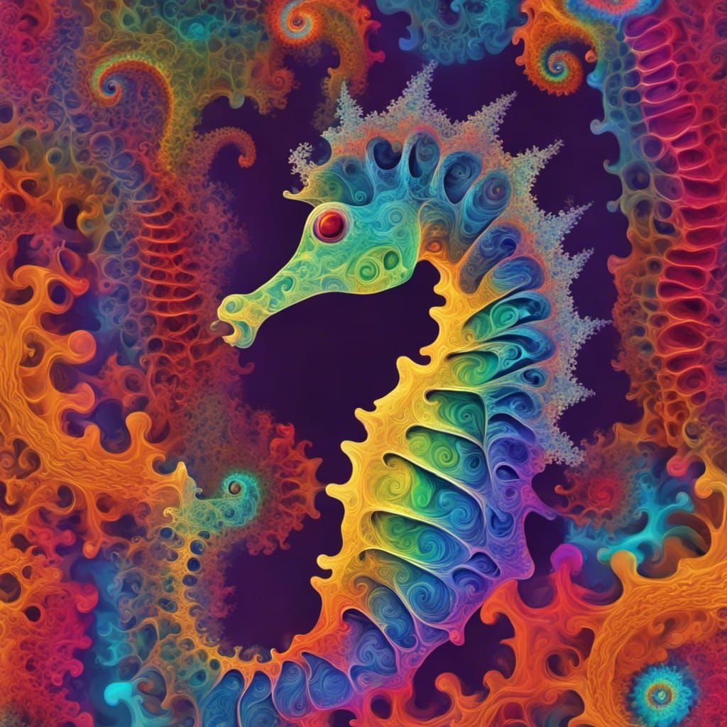 Nine well-known fractal geometries: (a) tree, (b) seahorse, (c