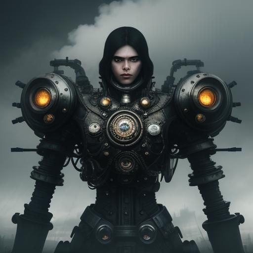 giant chrome steam spiders. giant corroded steam engines. mi...