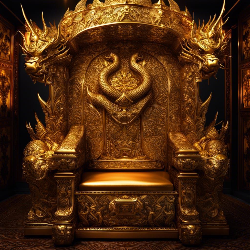 The gold royal throne