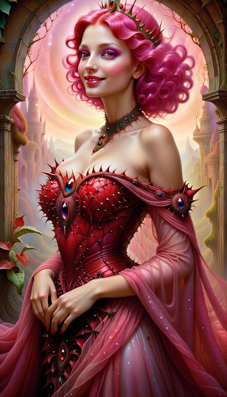 Grinning Otherworldly Princess Ethereal Surreal Thorny Beaut...