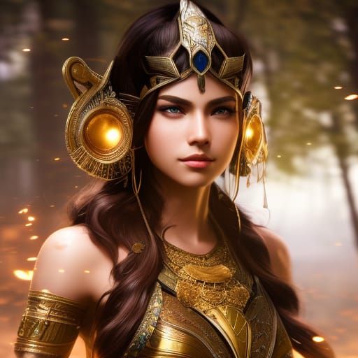 Gold Forest Princess - AI Generated Artwork - NightCafe Creator