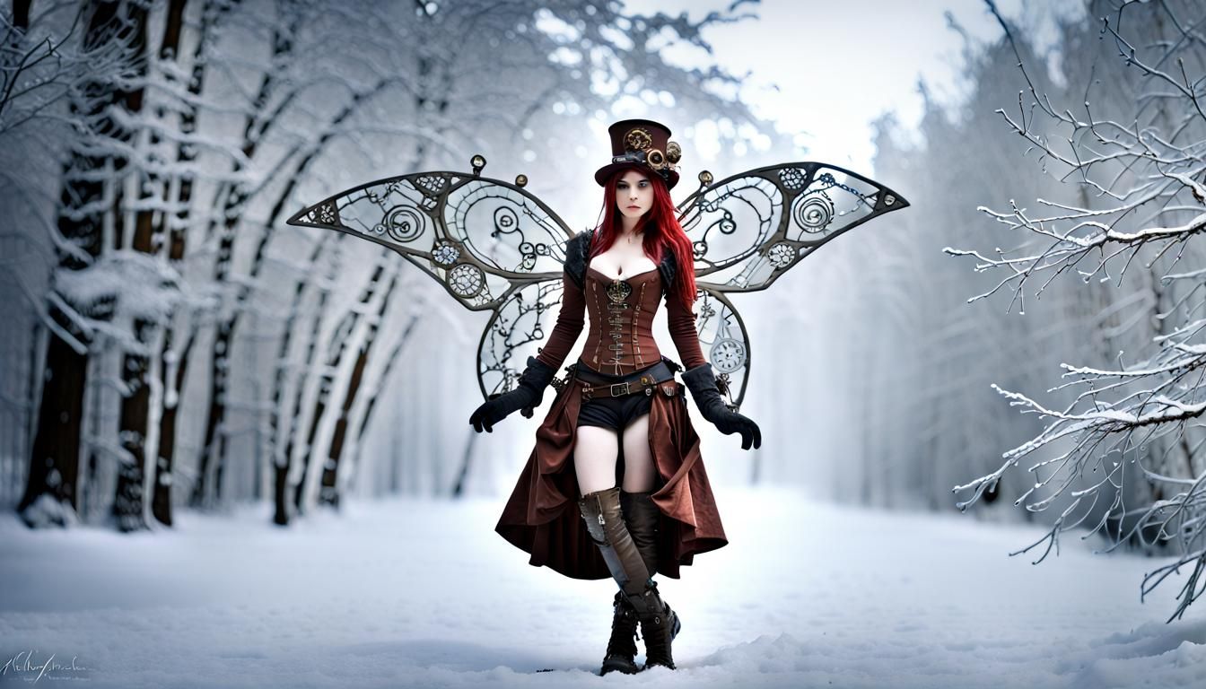 Steampunk Fae of snow and ice