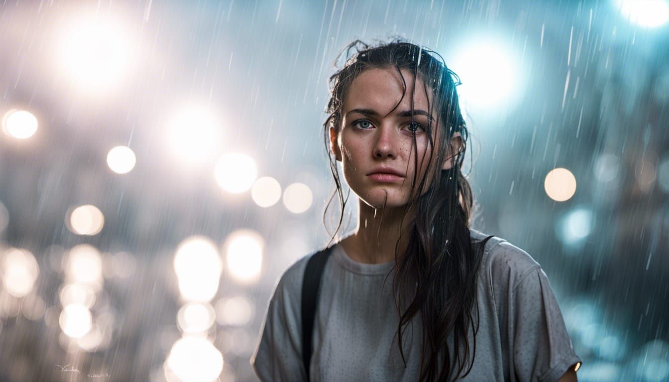 Girl in Rain (627602613) - AI Generated Artwork - NightCafe Creator