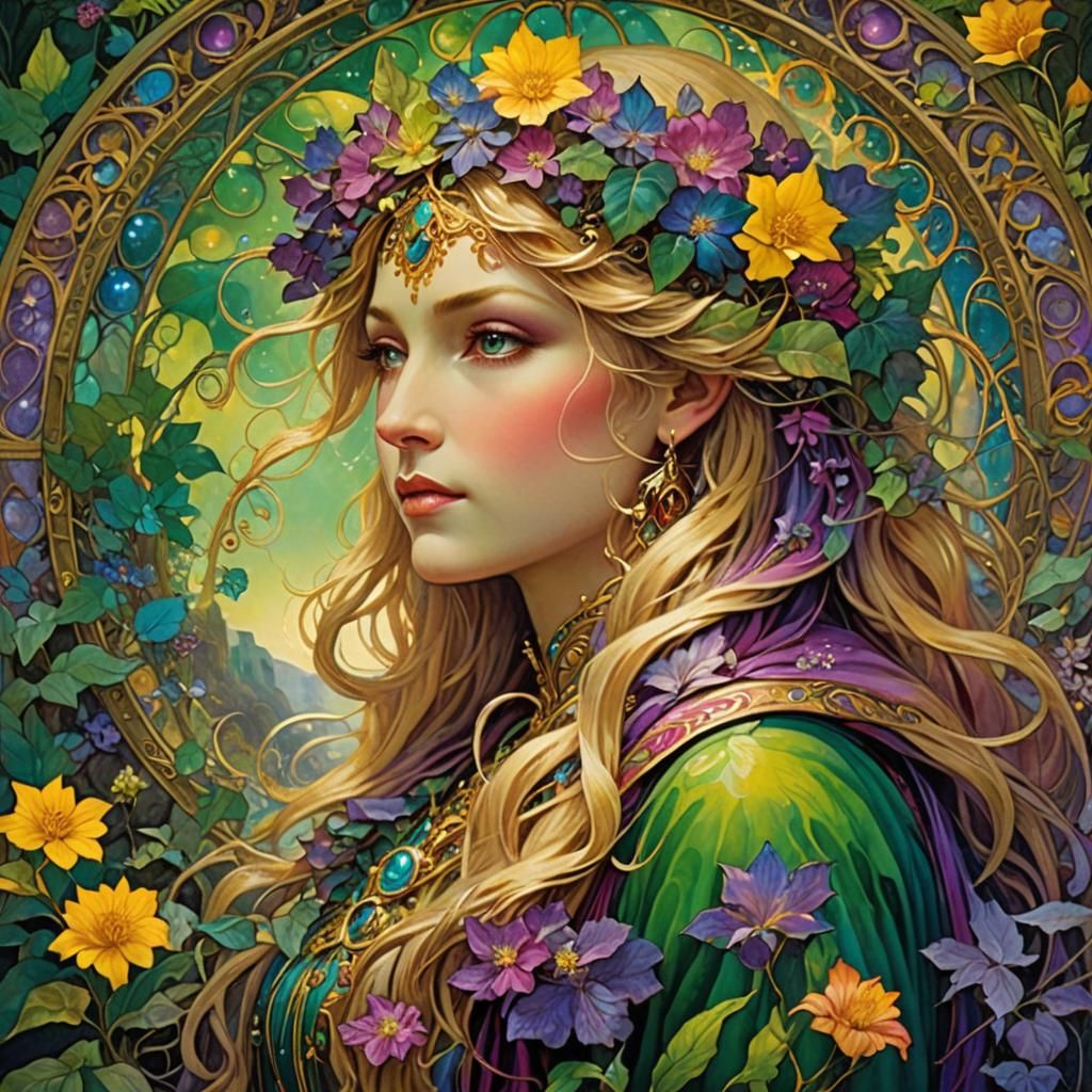 Mother Nature with golden hair 4  by @Lady of the Thorns