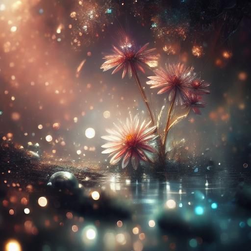 Incredibly detailed fantasy concept art of a beautiful flower closeup, bokeh, realistic, macrophotography, 8k resolution <lora:Suno:1.0>