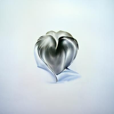 Silver Heart White background