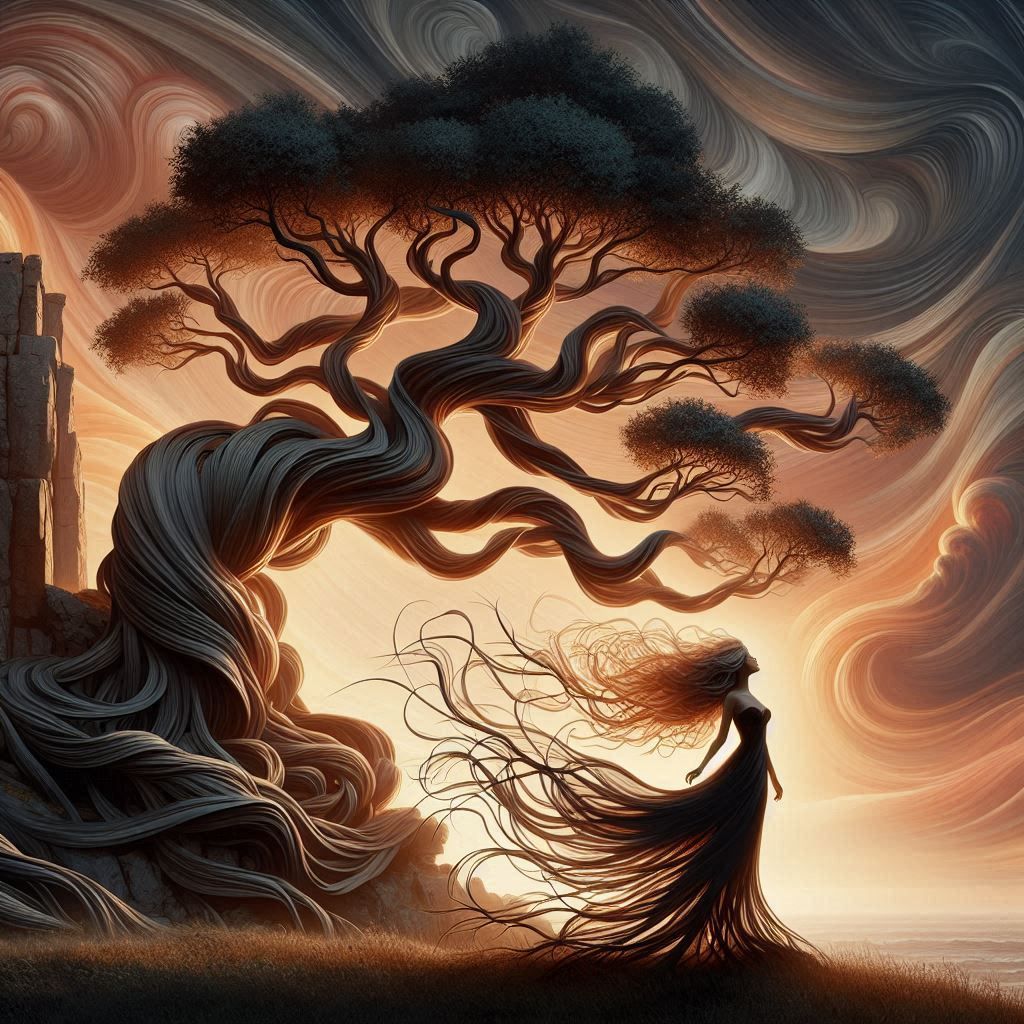 Hair Dress Tree Silhouette....