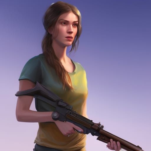 girl like on the screensaver of the game gta 5, matte painti...