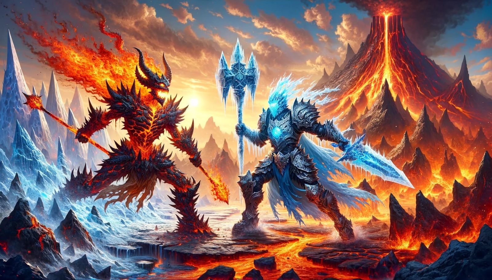 Beginning of Beginnings or Flame Demon vs. Ice Demon
