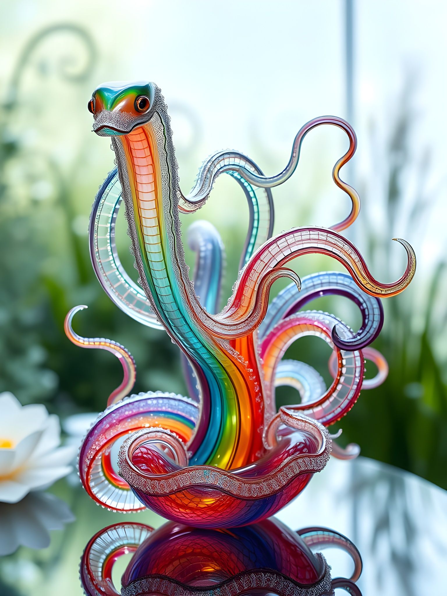 Glorious Glass Snake Sculpture Inspired by Dale Chihuly  by @Gary Murakami