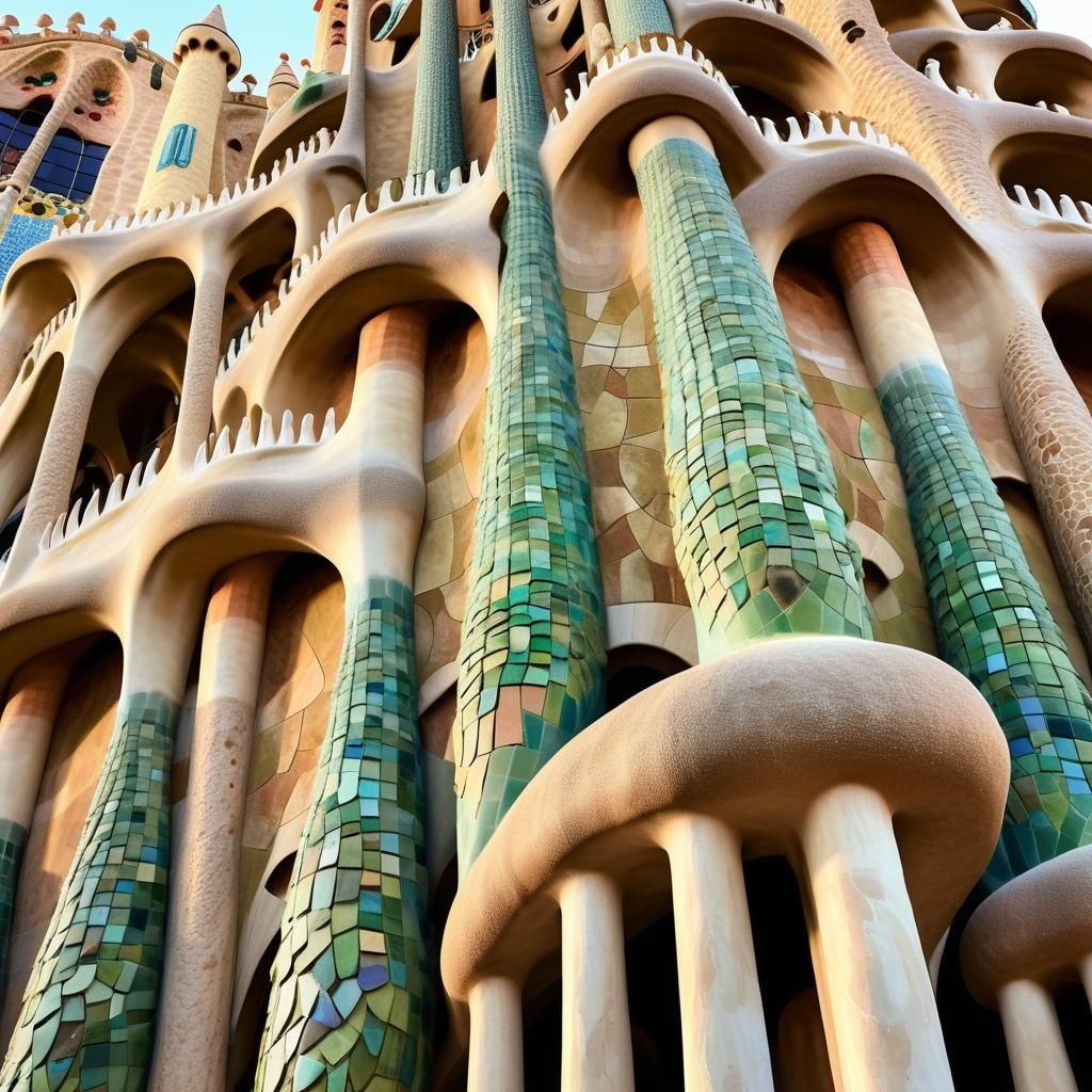 Palace. Antoni Gaudi. colorful
