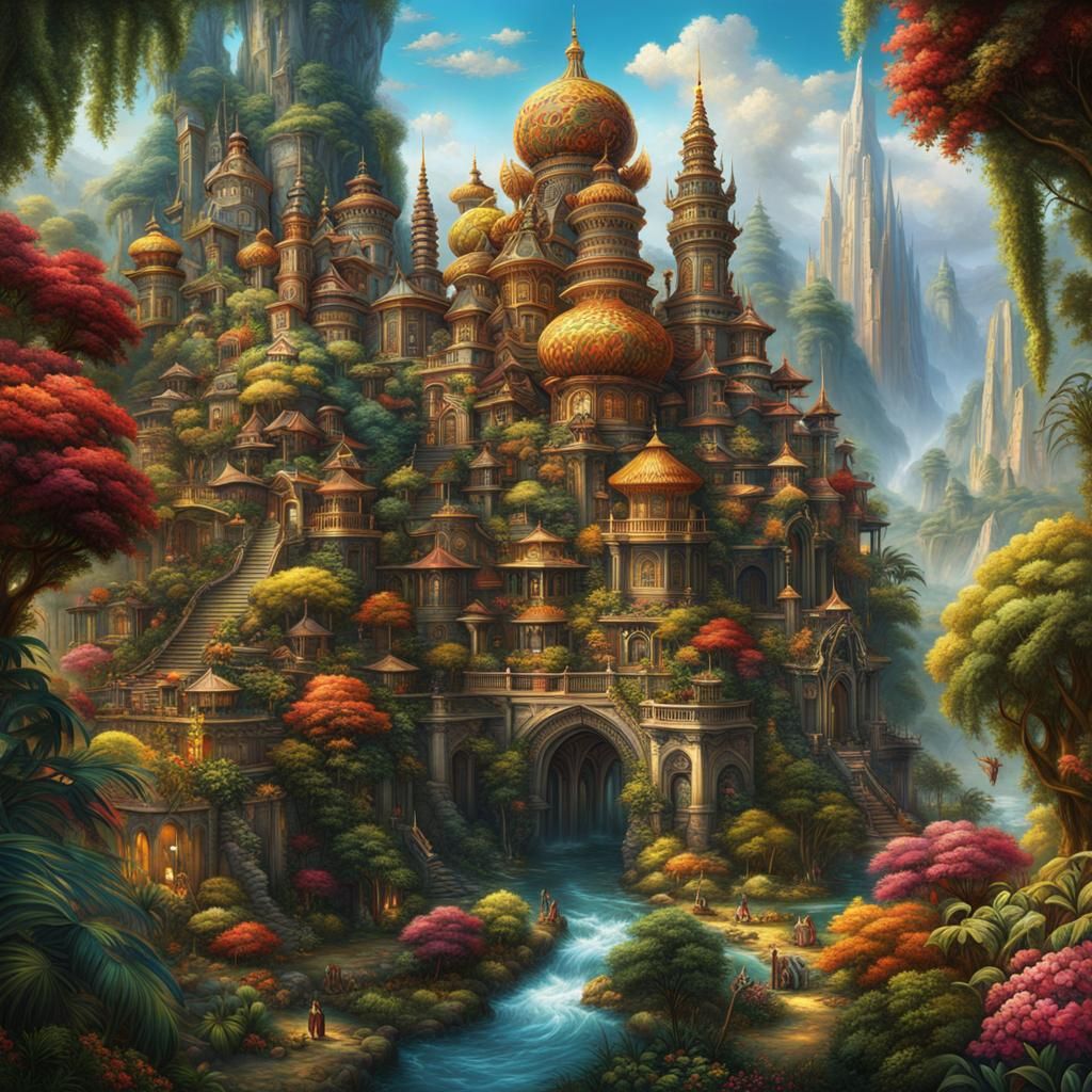 maximalist landscape   by @Kreatiwe-eye