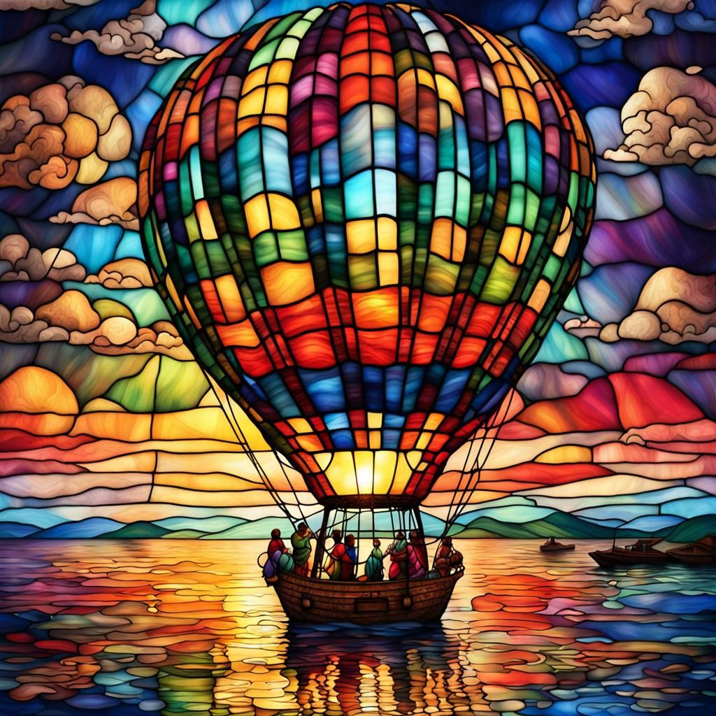 Stain Glass Hot Air Balloon  by @PunkyB