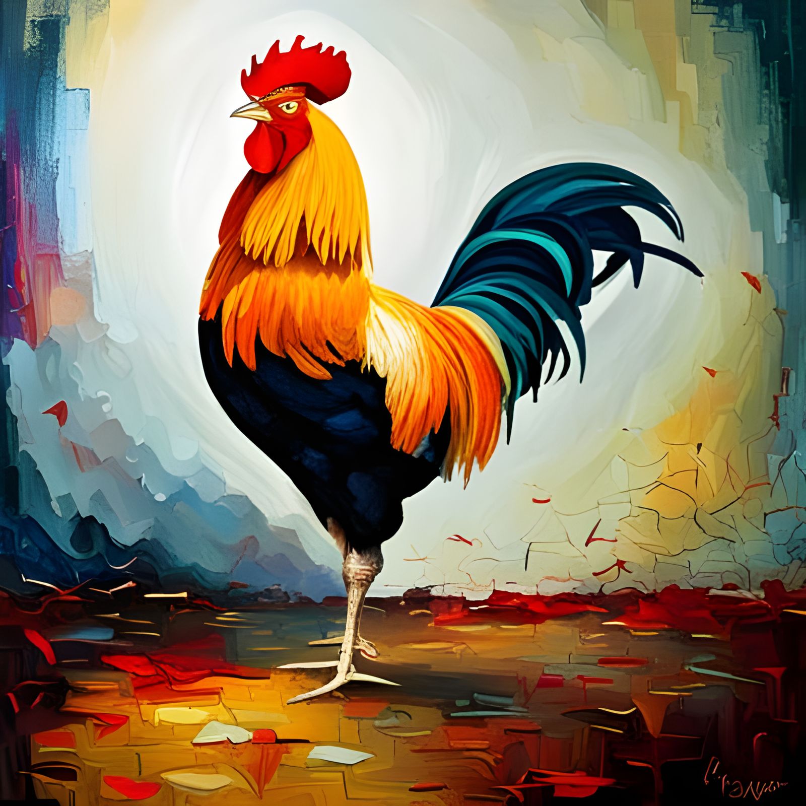 Rooster on watch.  by @Steve Dufour