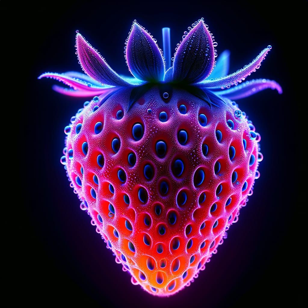 Strawberry Under UV Light