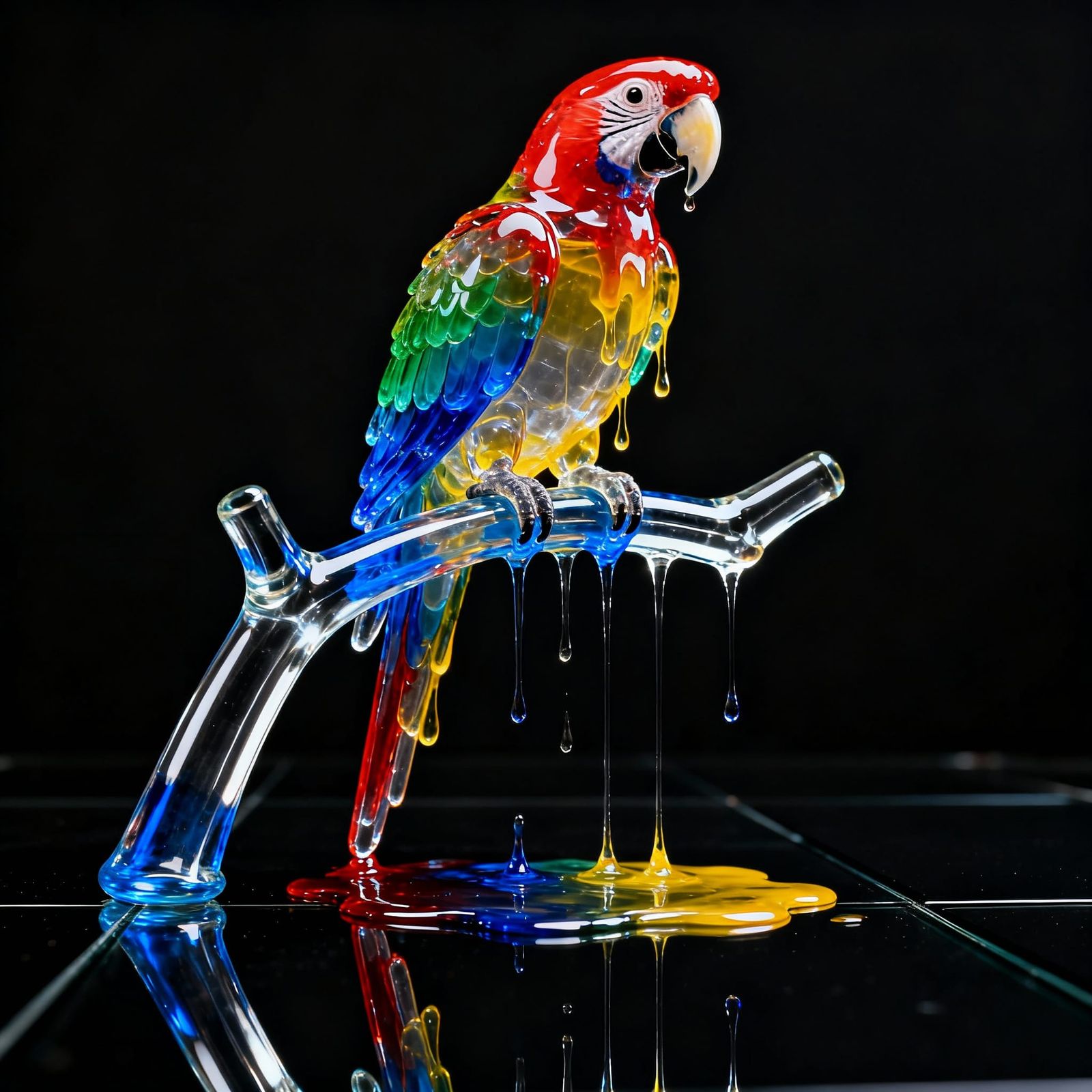 Daily Challenge #1091: Things Made of Liquid, Colorful Liquid Parot   by @Mystienight