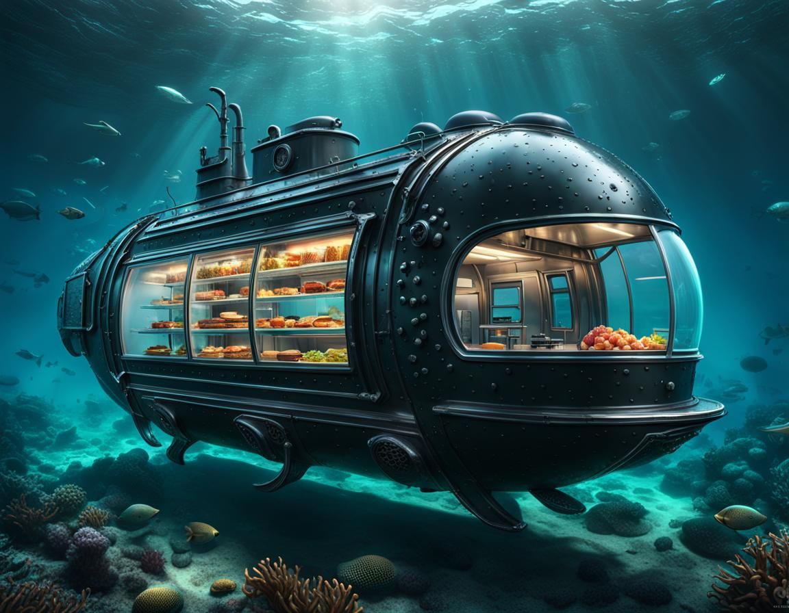Underwater submarine Food Truck AI Generated Artwork NightCafe Creator