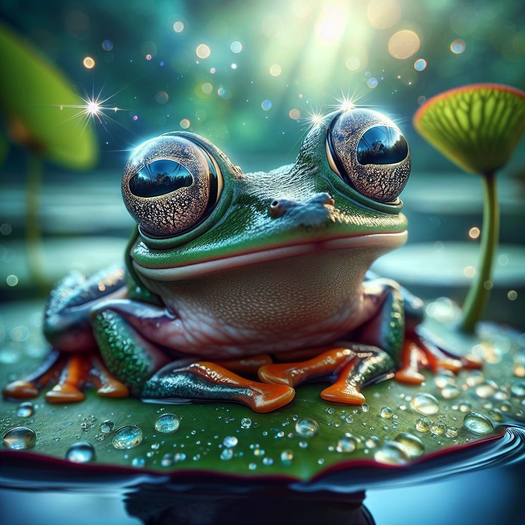 Googly eyes frog - AI Generated Artwork - NightCafe Creator