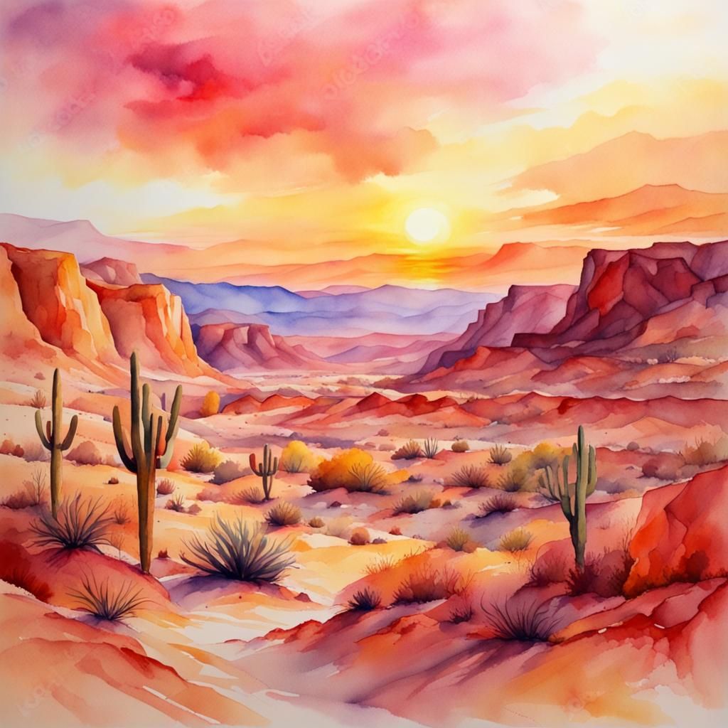 watercolor desert  by @eliza bennet