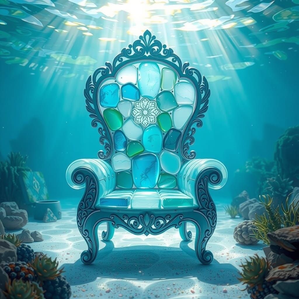 A Mermaid's Sea Glass Throne  by @bronfoth