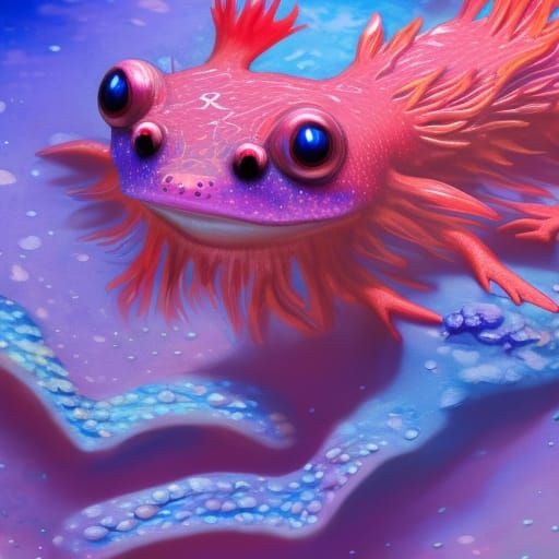 Cute axolotl - AI Generated Artwork - NightCafe Creator