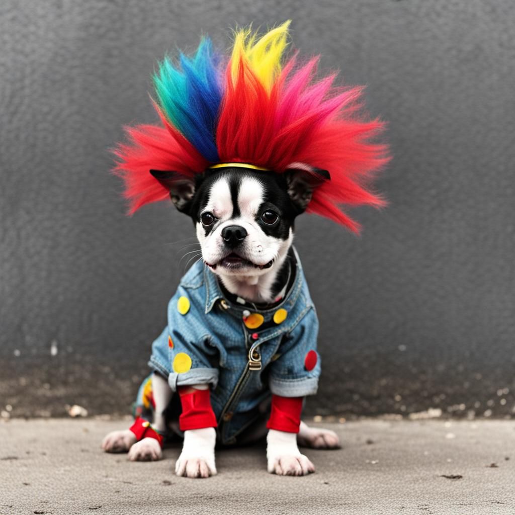 Clown Puppy Punk - AI Generated Artwork - NightCafe Creator