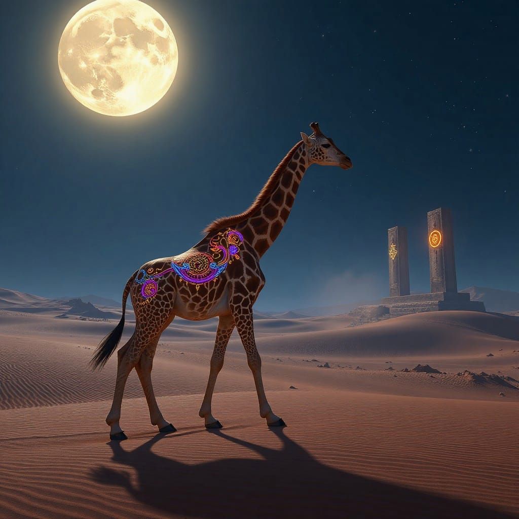 Giraffe in a desert dream