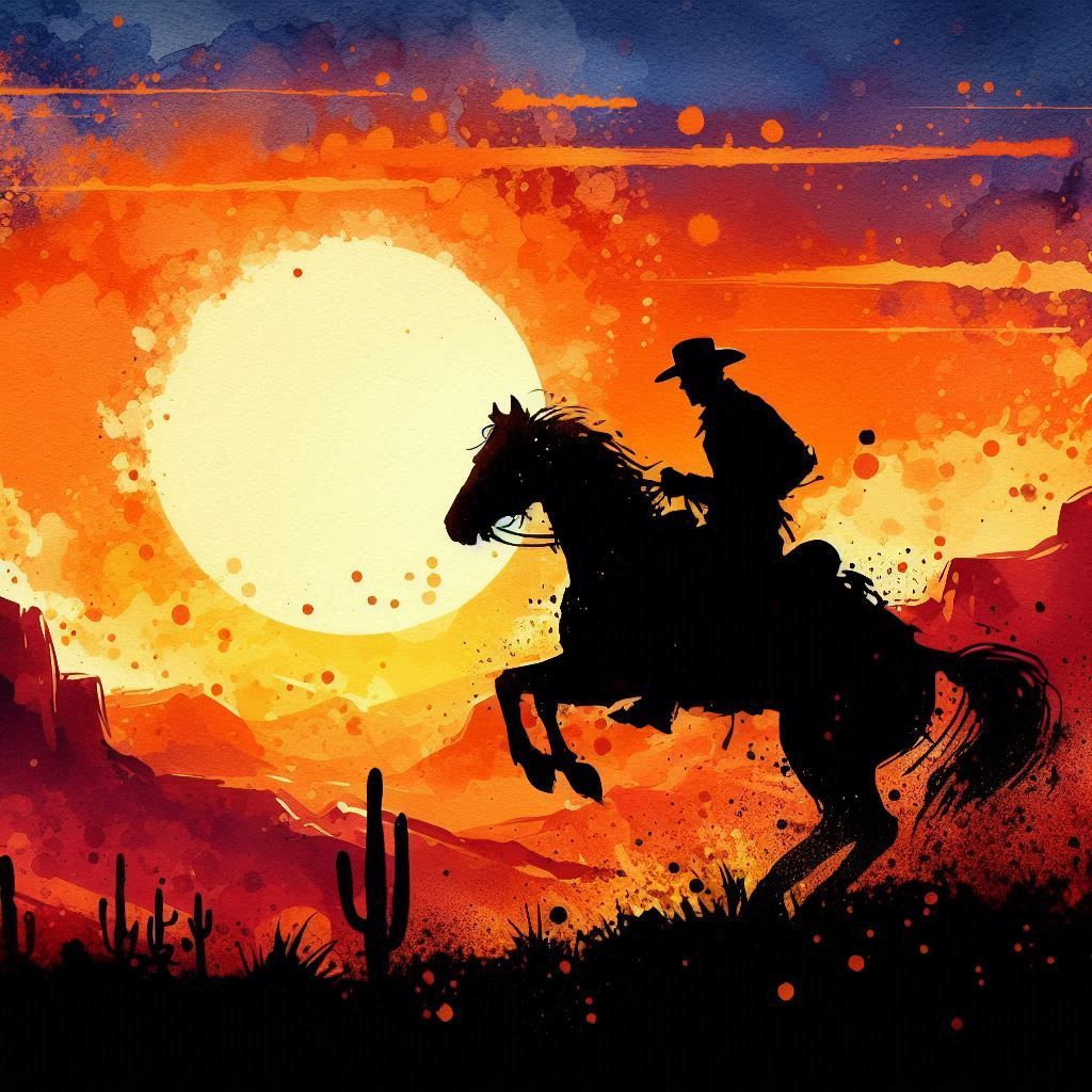 Cowboy against the sunset #3