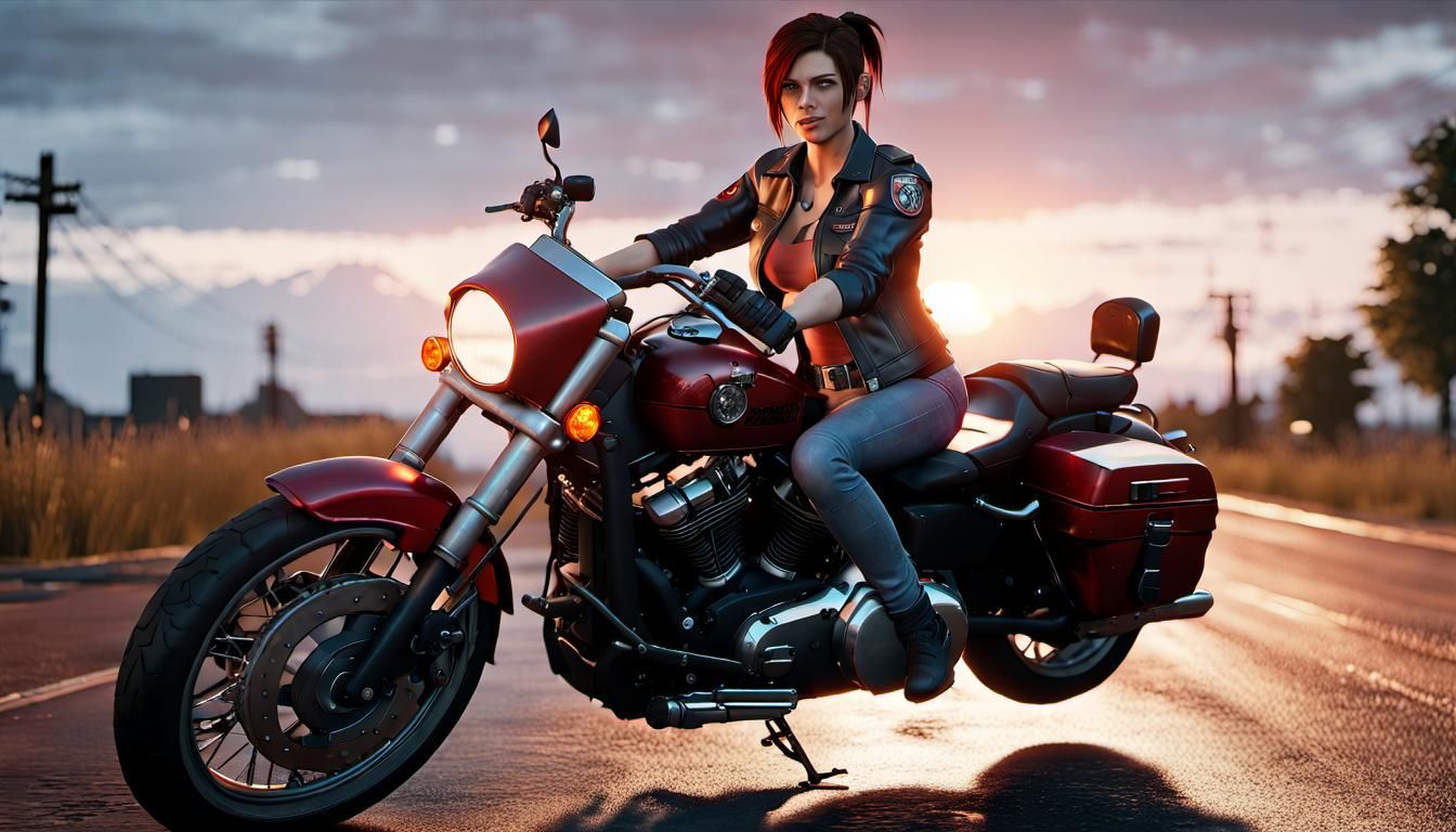 Claire Redfield on Her Harley-Davidson - AI Generated Artwork - NightCafe  Creator