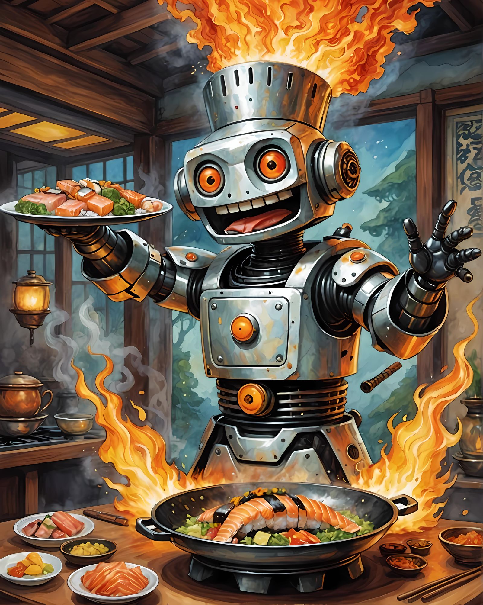 Robot Hibachi Chef 4  by @Rocky Mandy