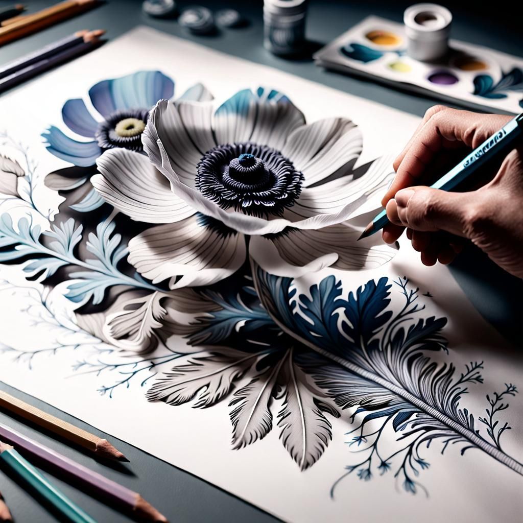 Botanical Ink Drawings  by @Nettis