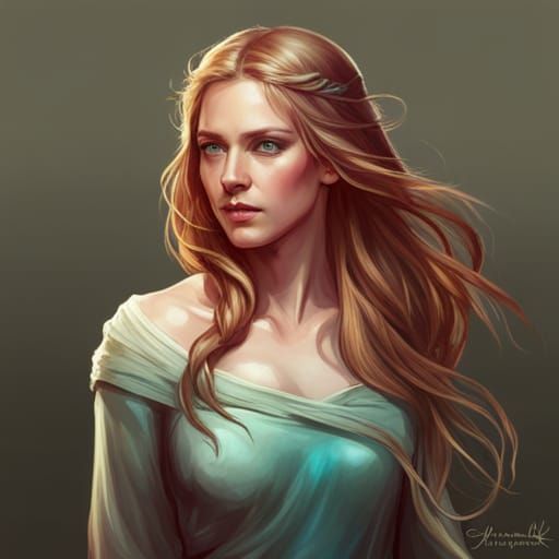 Celtic maiden in shimmering light
