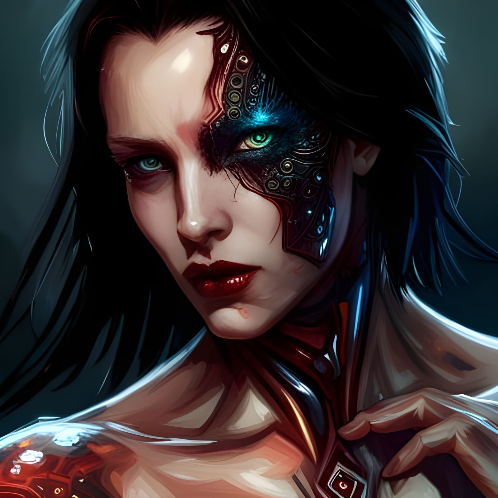 Vampire Cyborg - Ai Generated Artwork - Nightcafe Creator