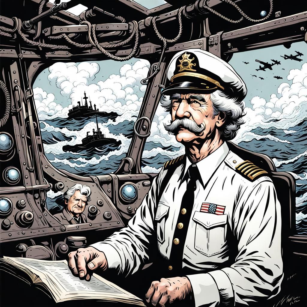 Mark Twain as a WWII Submarine Captain Mark Brooks and Dan M...
