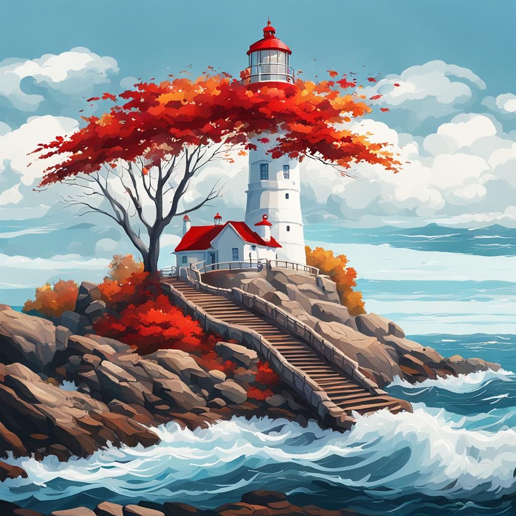 a white lighthouse
