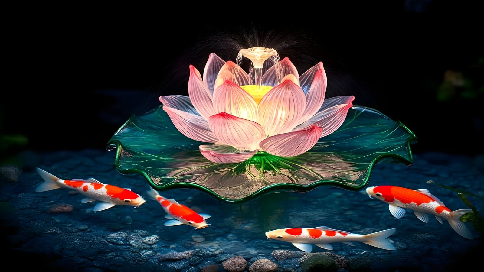 Blown glass lotus flower aquarium ornament  by @Gary Murakami