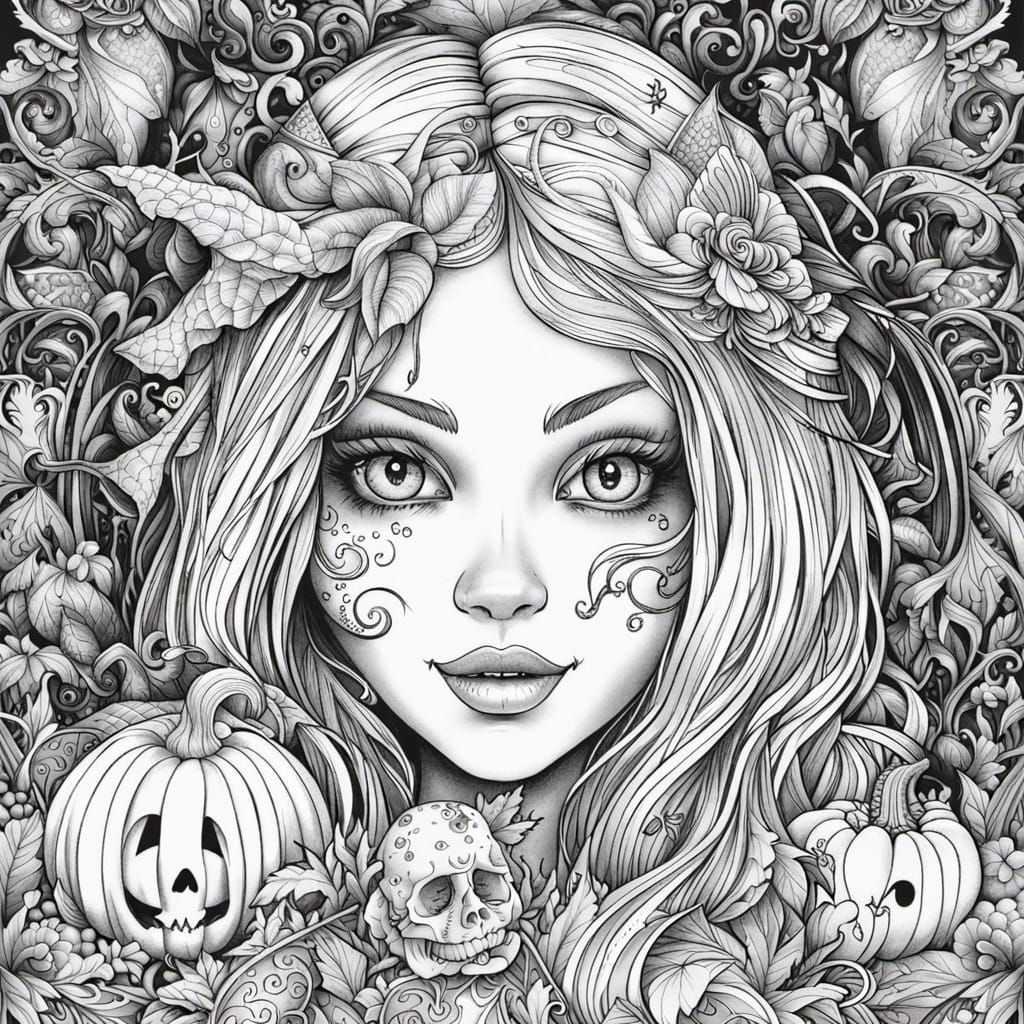 outline art for adults coloring book cute halloween coloring pages