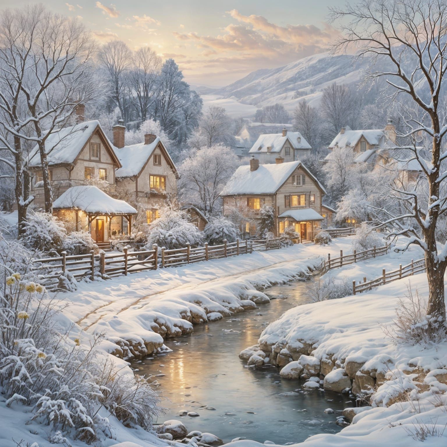 Snowy Neighborhood  by @Beep