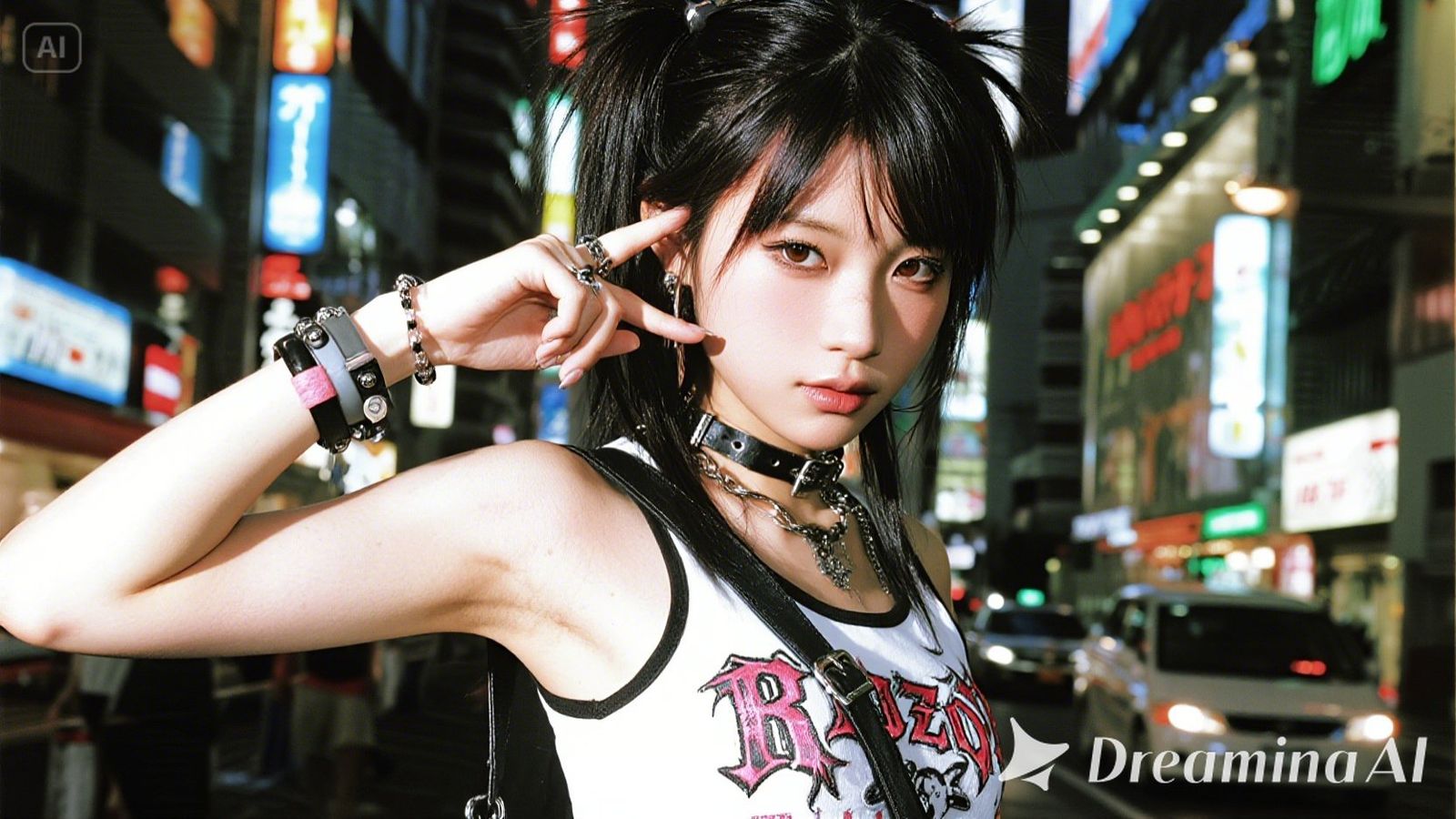 punk gyaru girl in Okinawa, Shibuya and Harajuku style