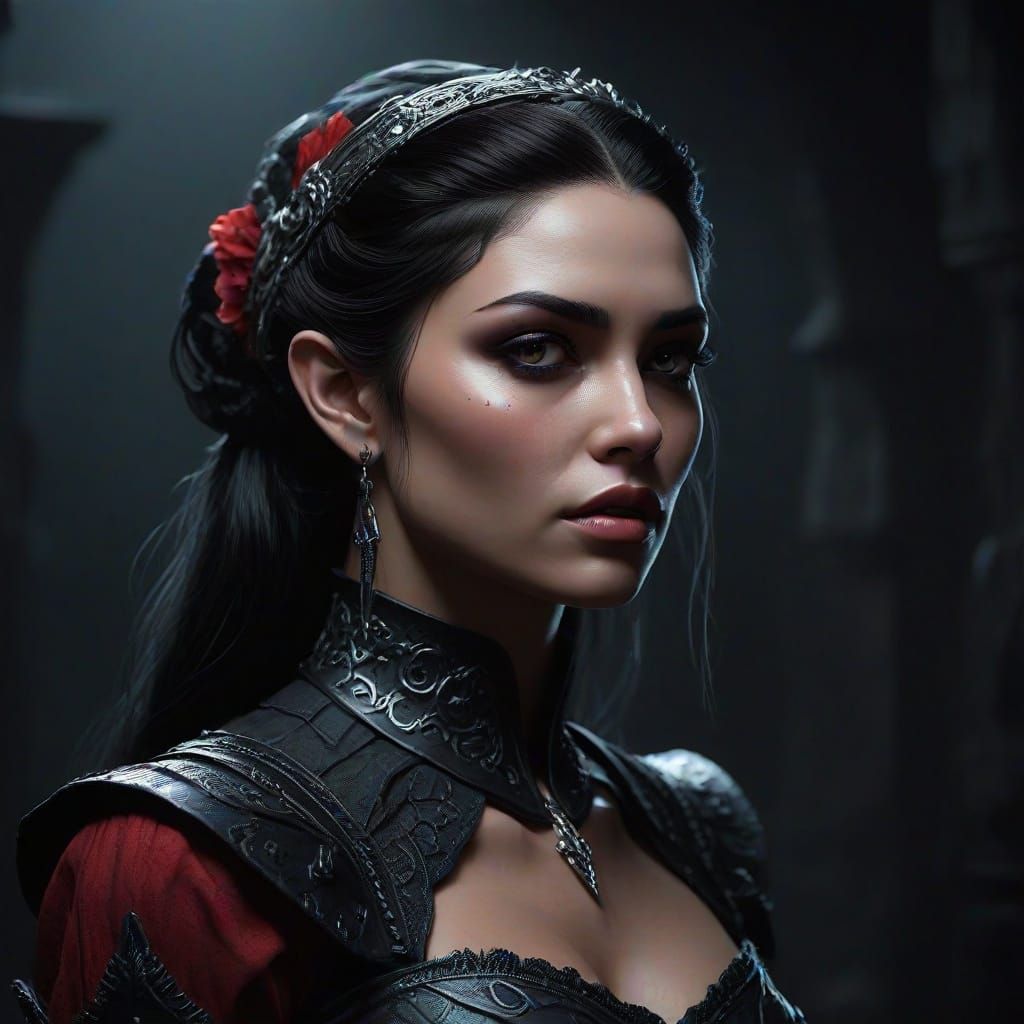 Beautiful black-haired woman   by @Toef