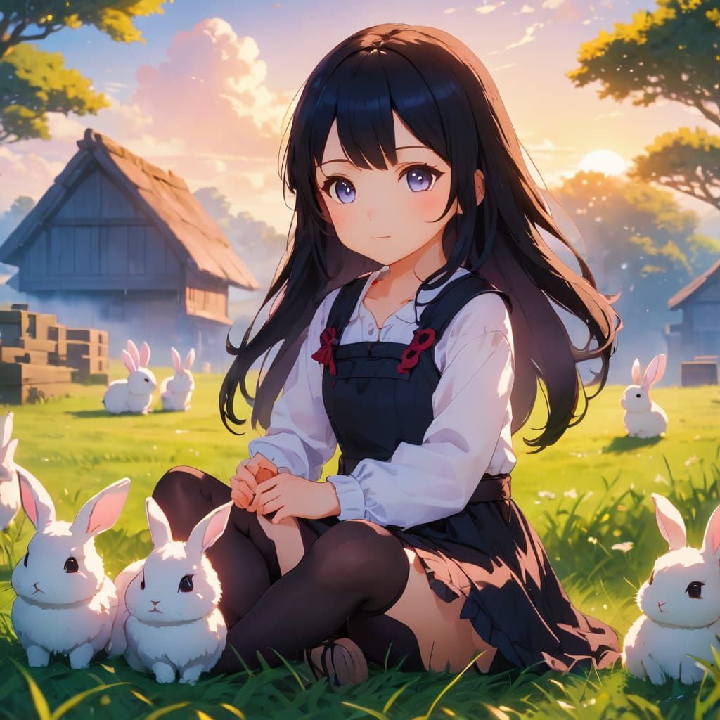 Moon and her rabbits