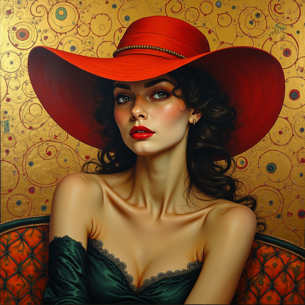 The Lady with red hat
